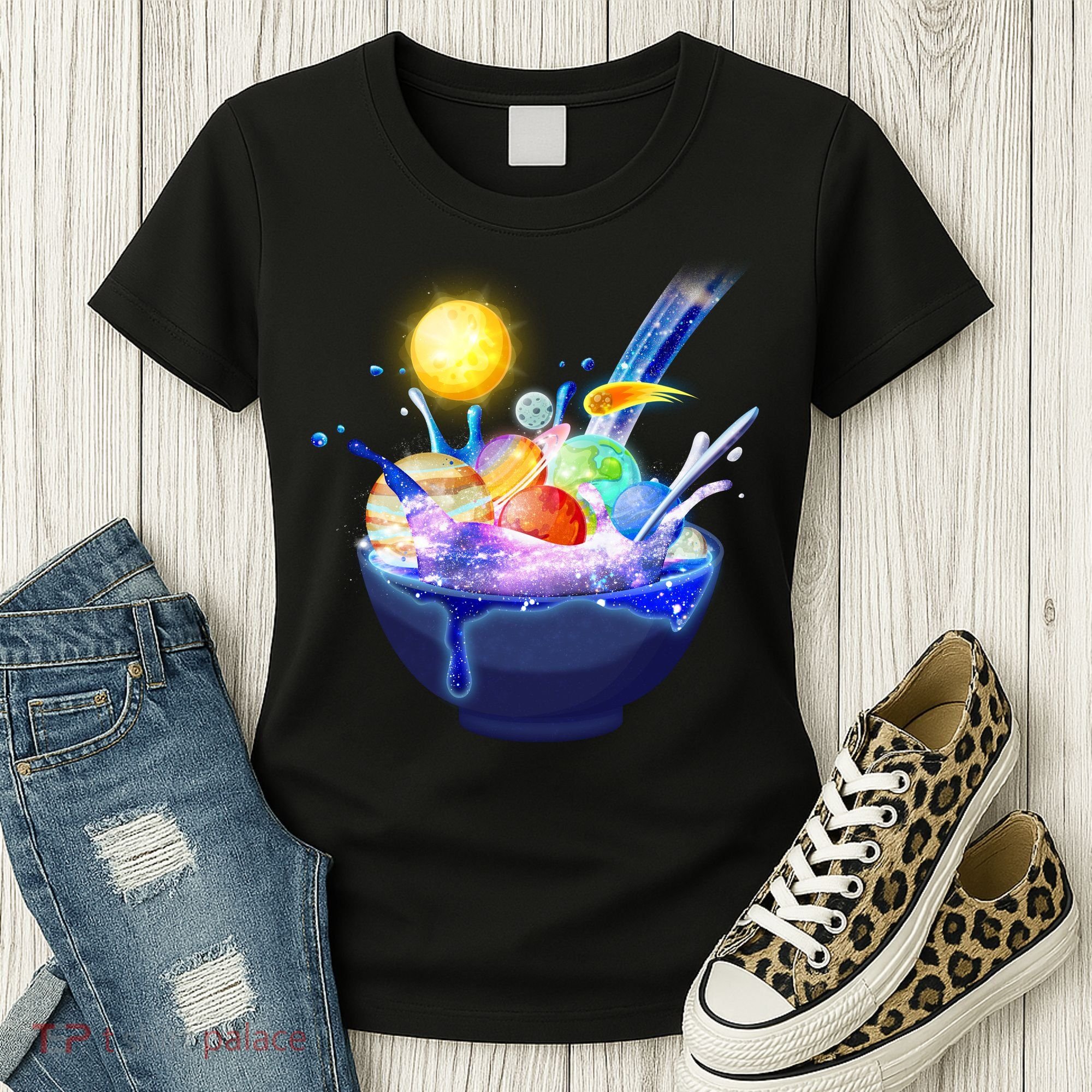 Space Galaxy Planets Cereal Bowl Women's T-Shirt