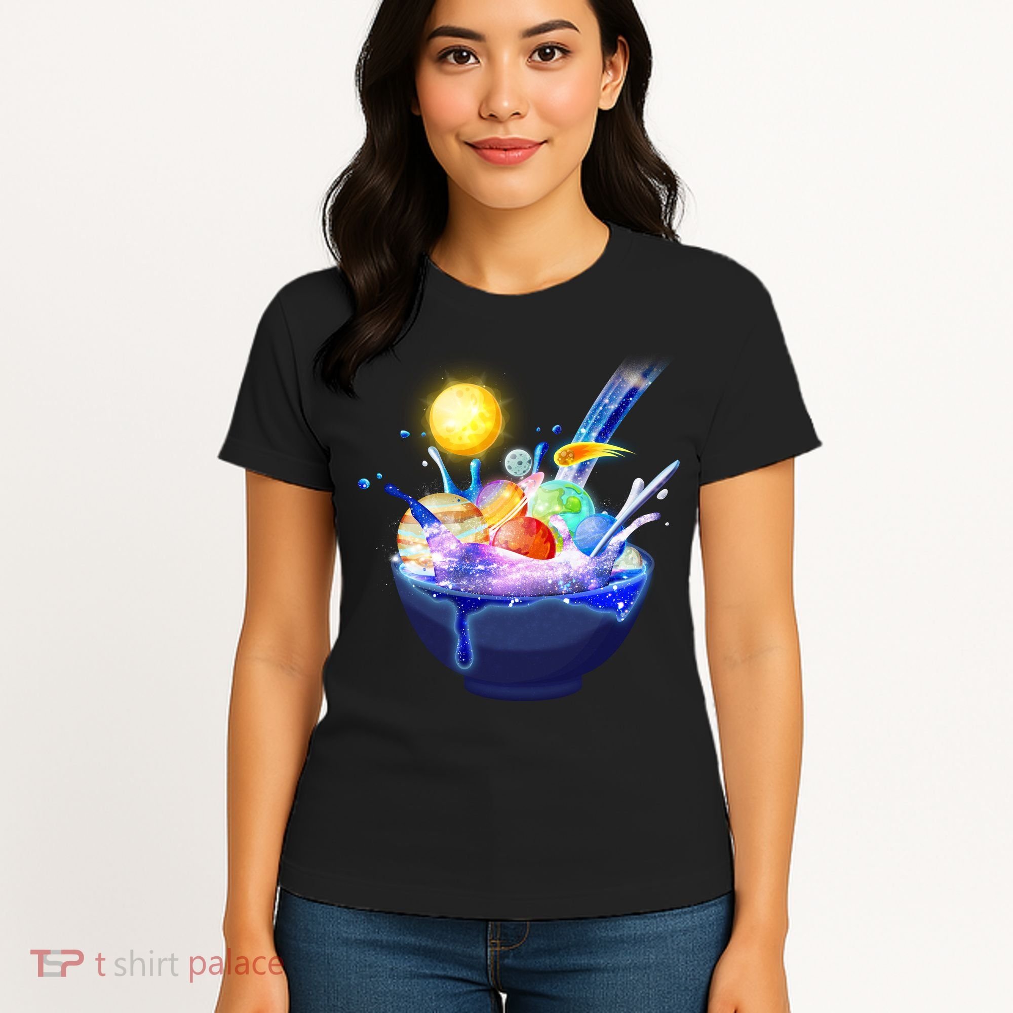 Space Galaxy Planets Cereal Bowl Women's T-Shirt