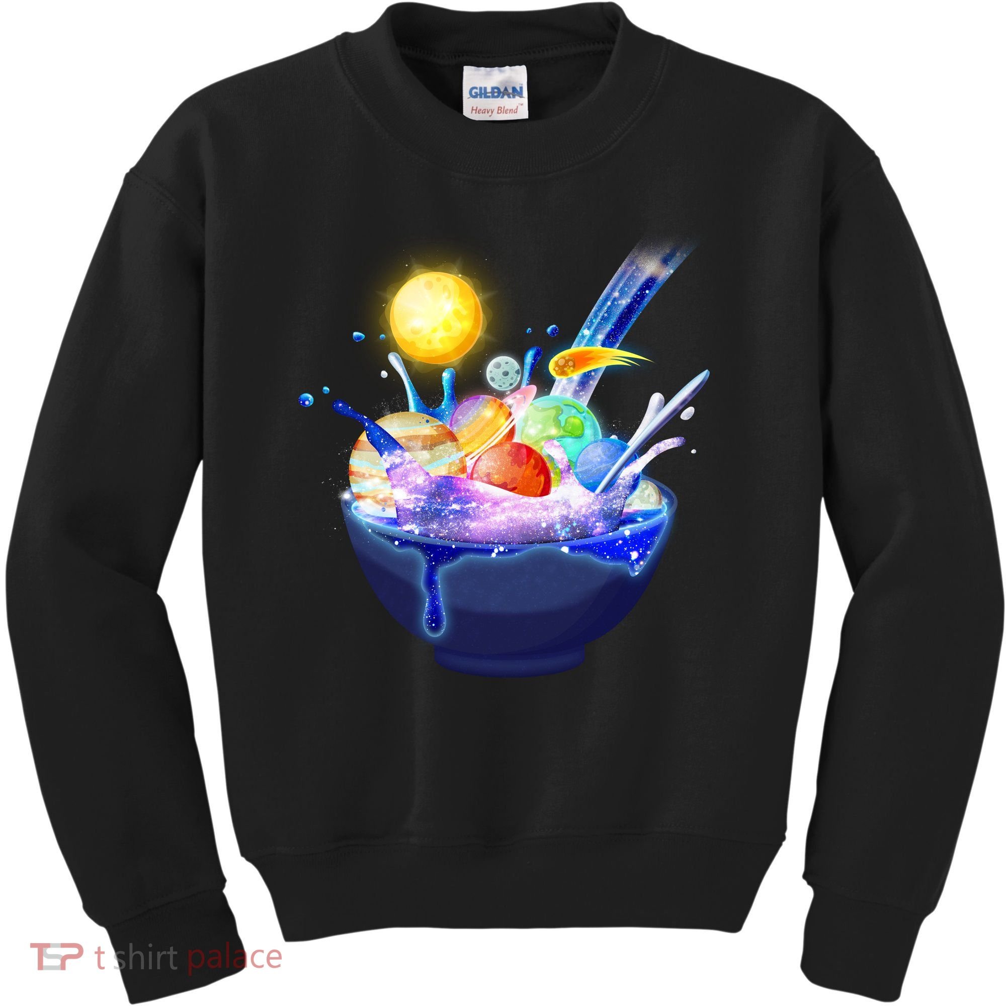 Space Galaxy Planets Cereal Bowl Kids Sweatshirt
