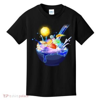 Space Galaxy Planets Cereal Bowl Kids T-Shirt