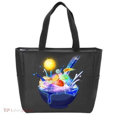 Space Galaxy Planets Cereal Bowl Tote Bag
