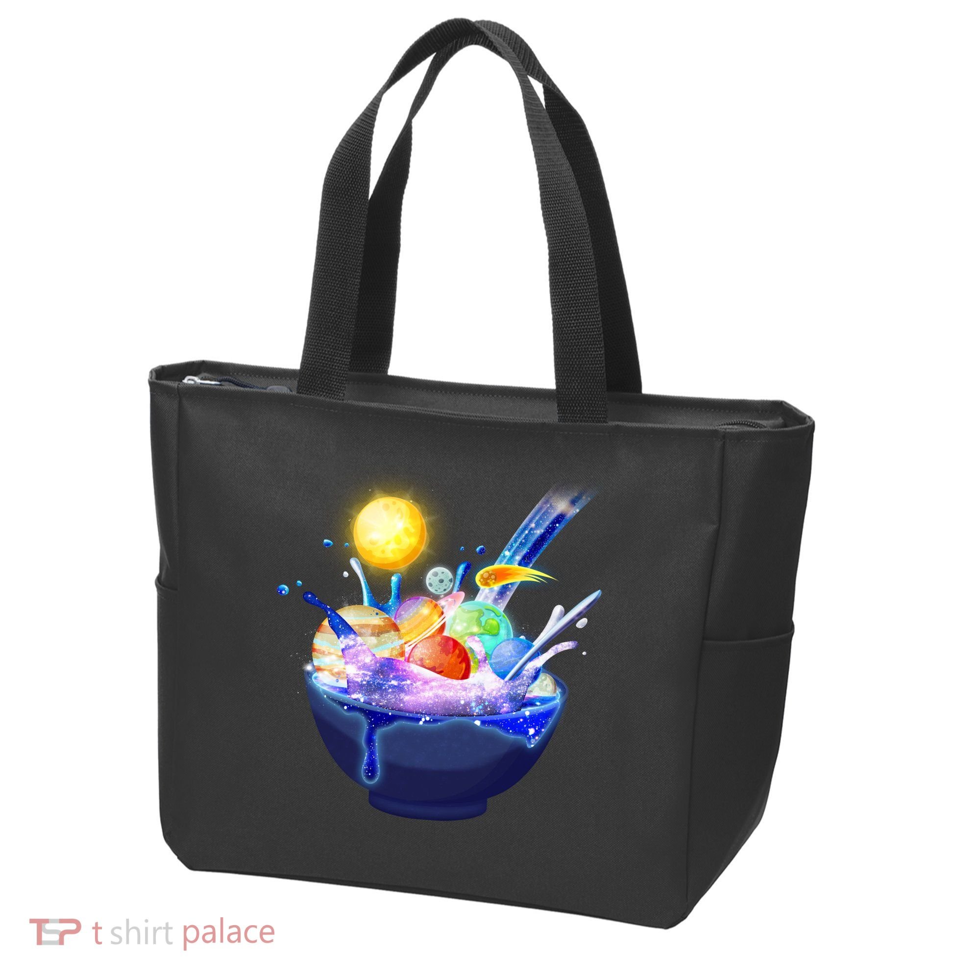 Space Galaxy Planets Cereal Bowl Tote Bag