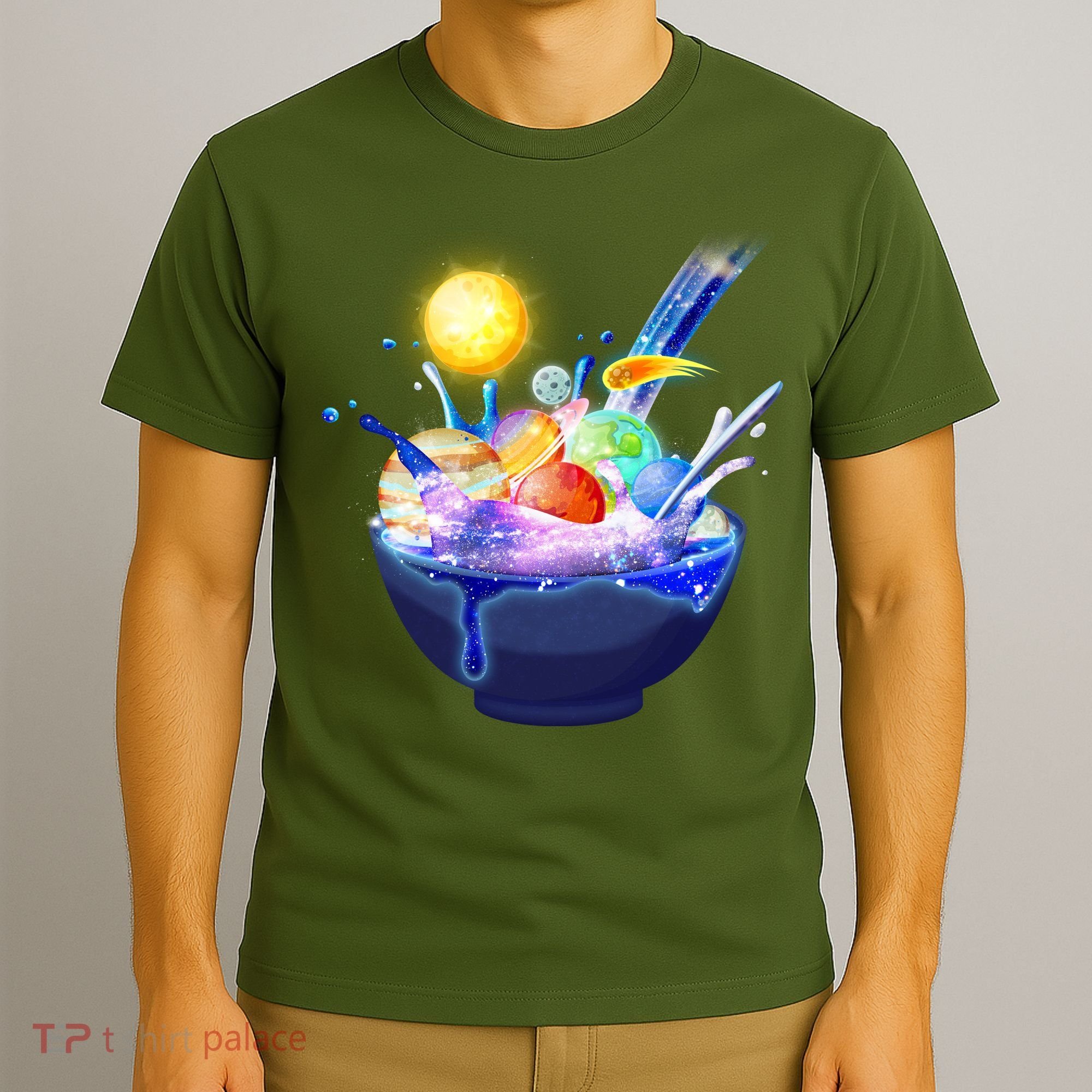 Space Galaxy Planets Cereal Bowl T-Shirt