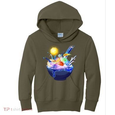 Space Galaxy Planets Cereal Bowl Kids Hoodie