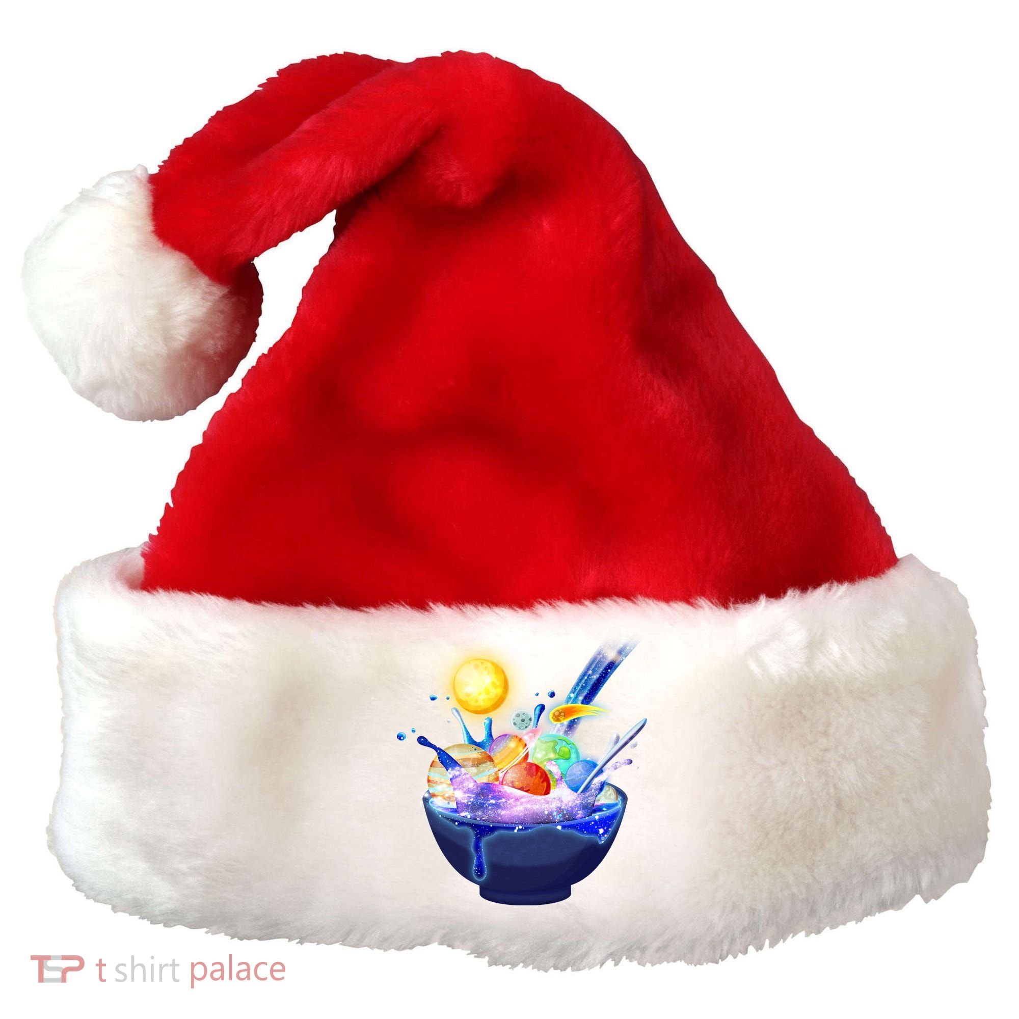 Space Galaxy Planets Cereal Bowl Santa Hat