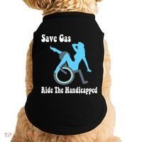 Save Gas Ride The Handicapped Funny Wheelchair Doggie Tank thumb 0