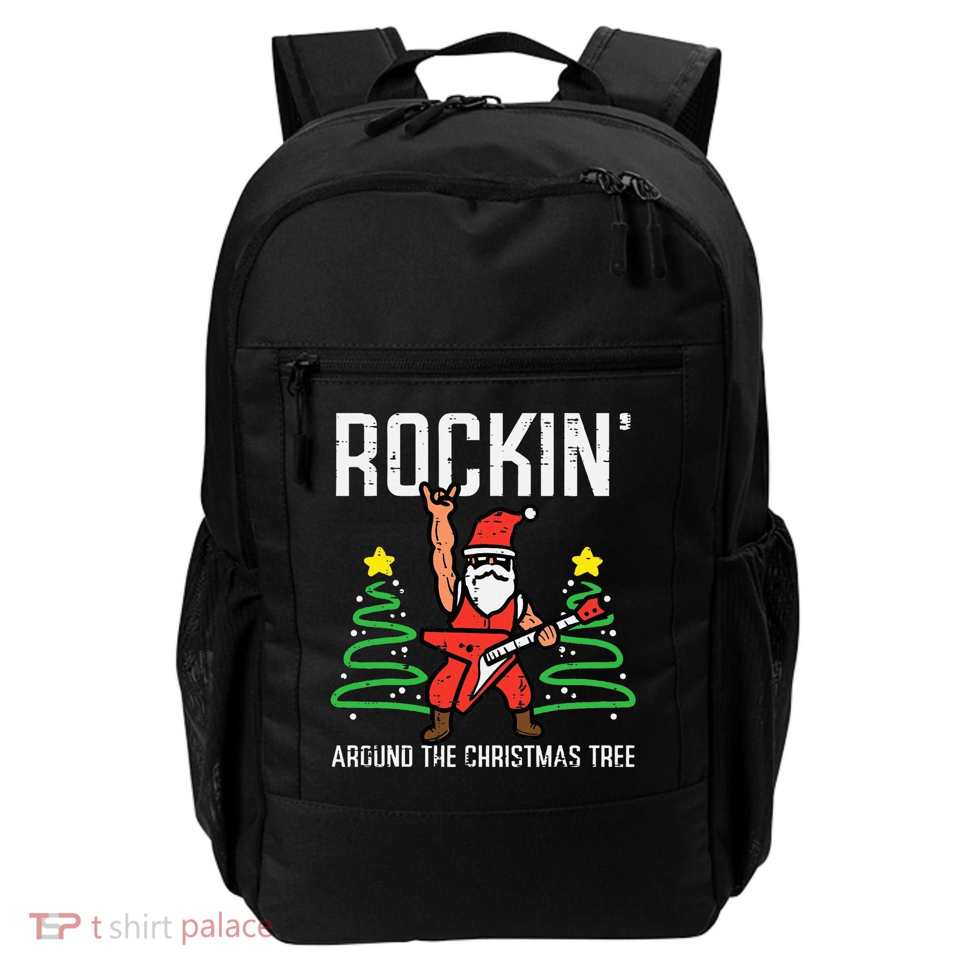 Santa Guitar Rockin Christmas Tree Funny Xmas Rocker Backpack