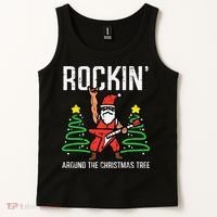 Santa Guitar Rockin Christmas Tree Funny Xmas Rocker Tank Top thumb 2