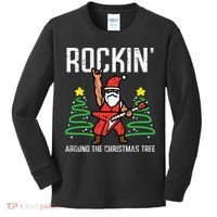 Santa Guitar Rockin Christmas Tree Funny Xmas Rocker Kids Long Sleeve Shirt thumb 0