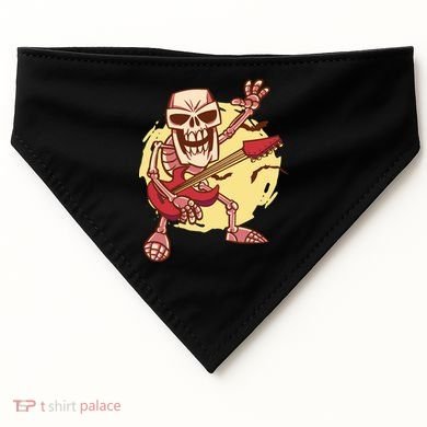 Skeleton Guitar Rock USA-Made Doggie Bandana