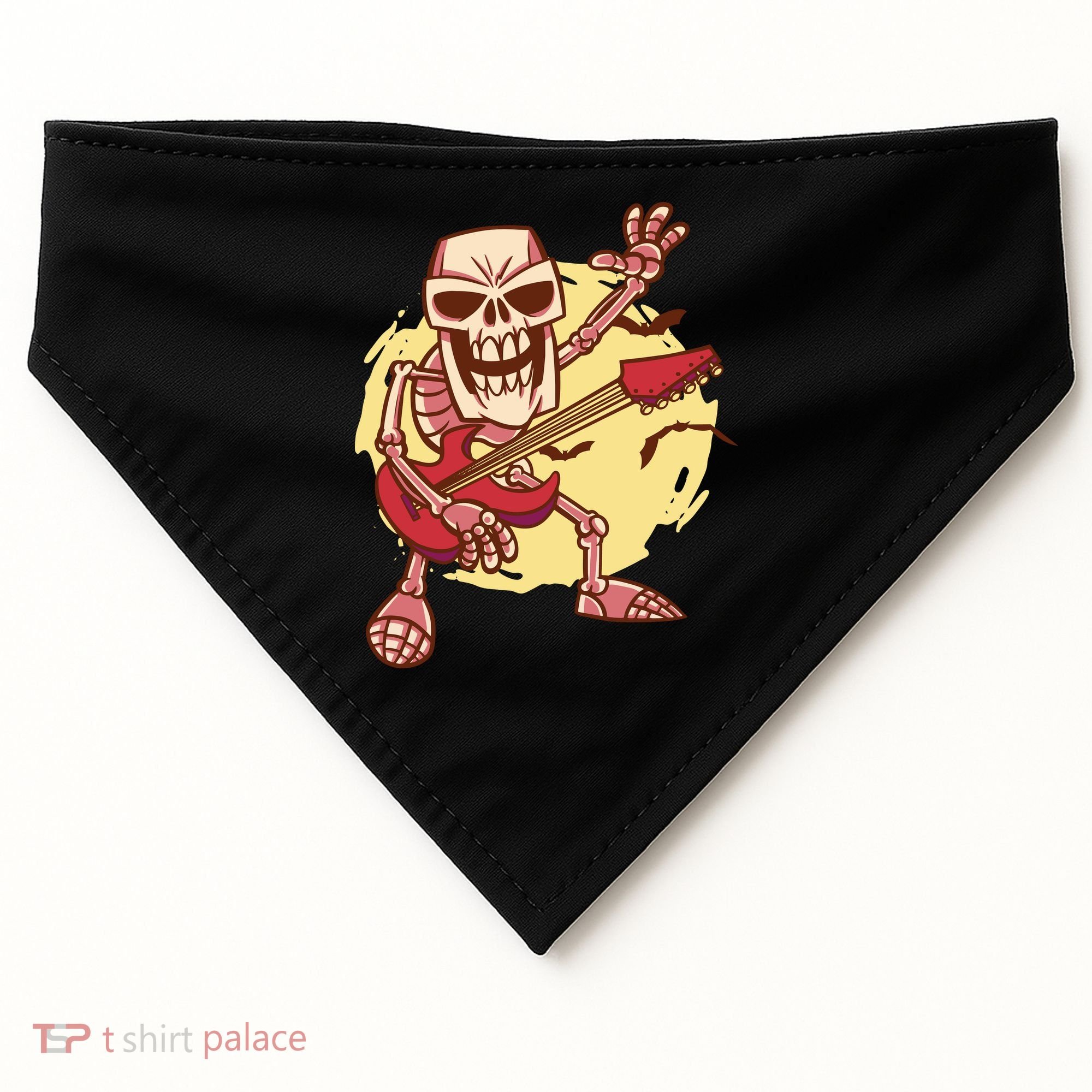 Skeleton Guitar Rock USA-Made Doggie Bandana