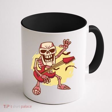Skeleton Guitar Rock Coffee Mug back
