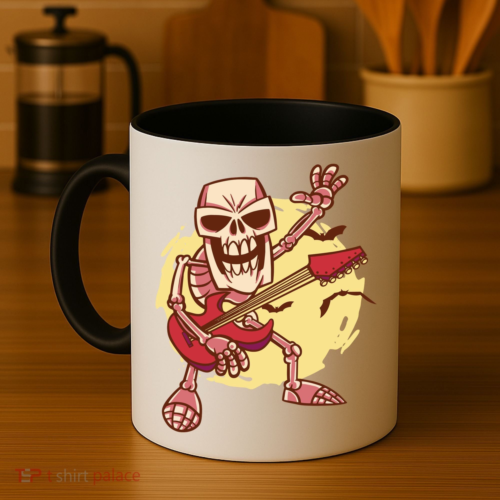 Skeleton Guitar Rock Coffee Mug