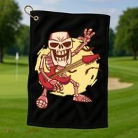 Skeleton Guitar Rock Golf Towel thumb 1