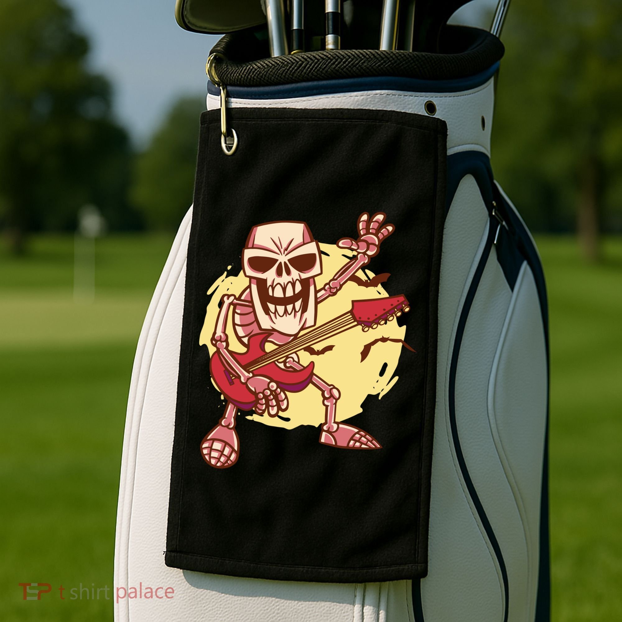 Skeleton Guitar Rock Golf Towel