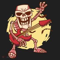 Skeleton Guitar Rock Golf Towel thumb 3