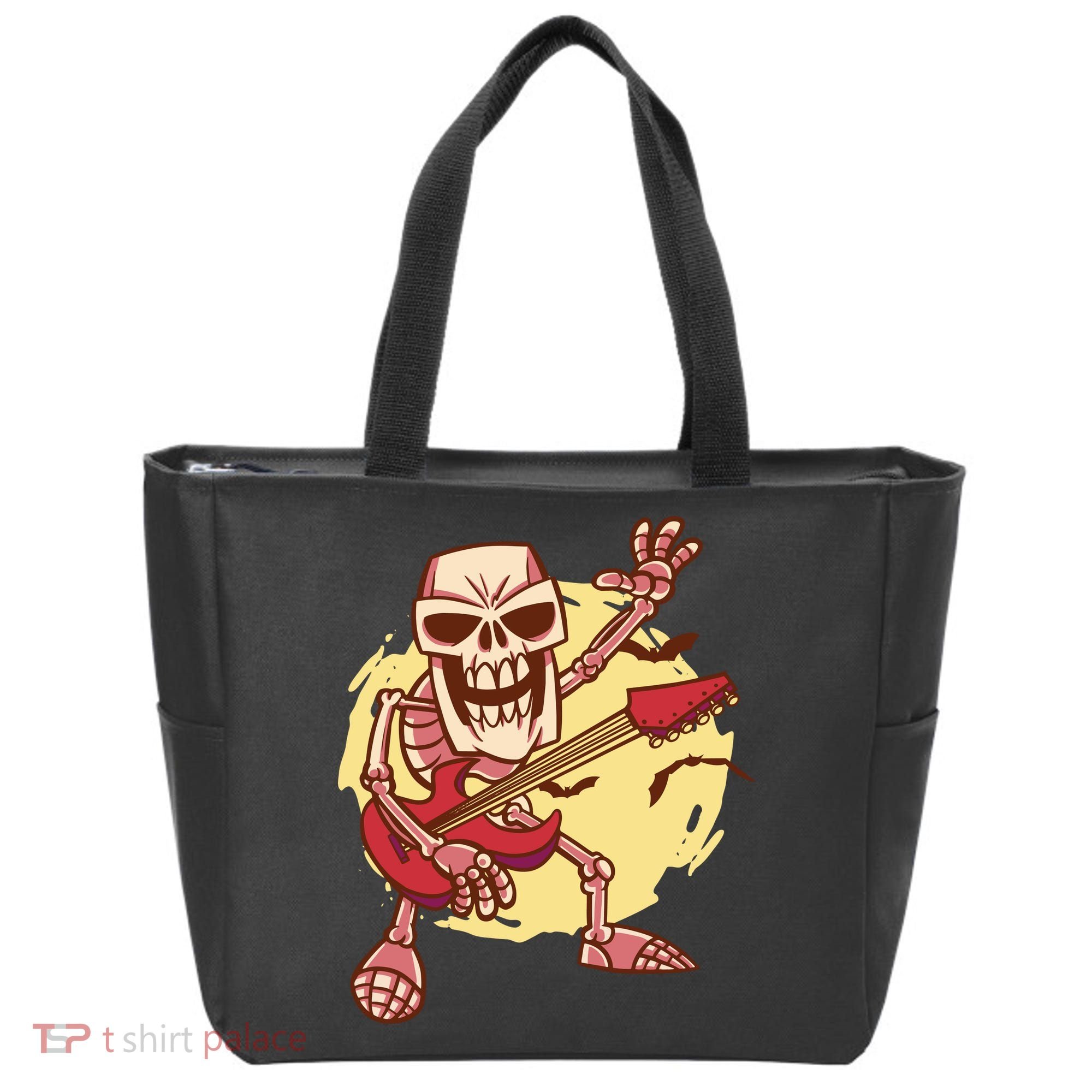 Skeleton Guitar Rock Tote Bag