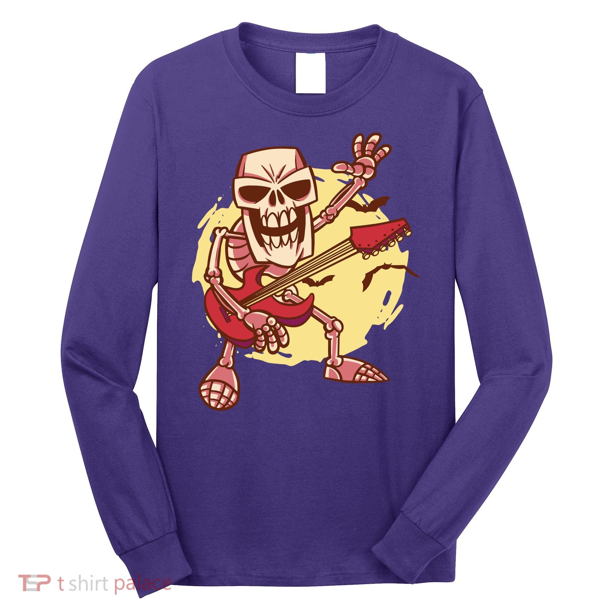 Skeleton Guitar Rock Long Sleeve Shirt