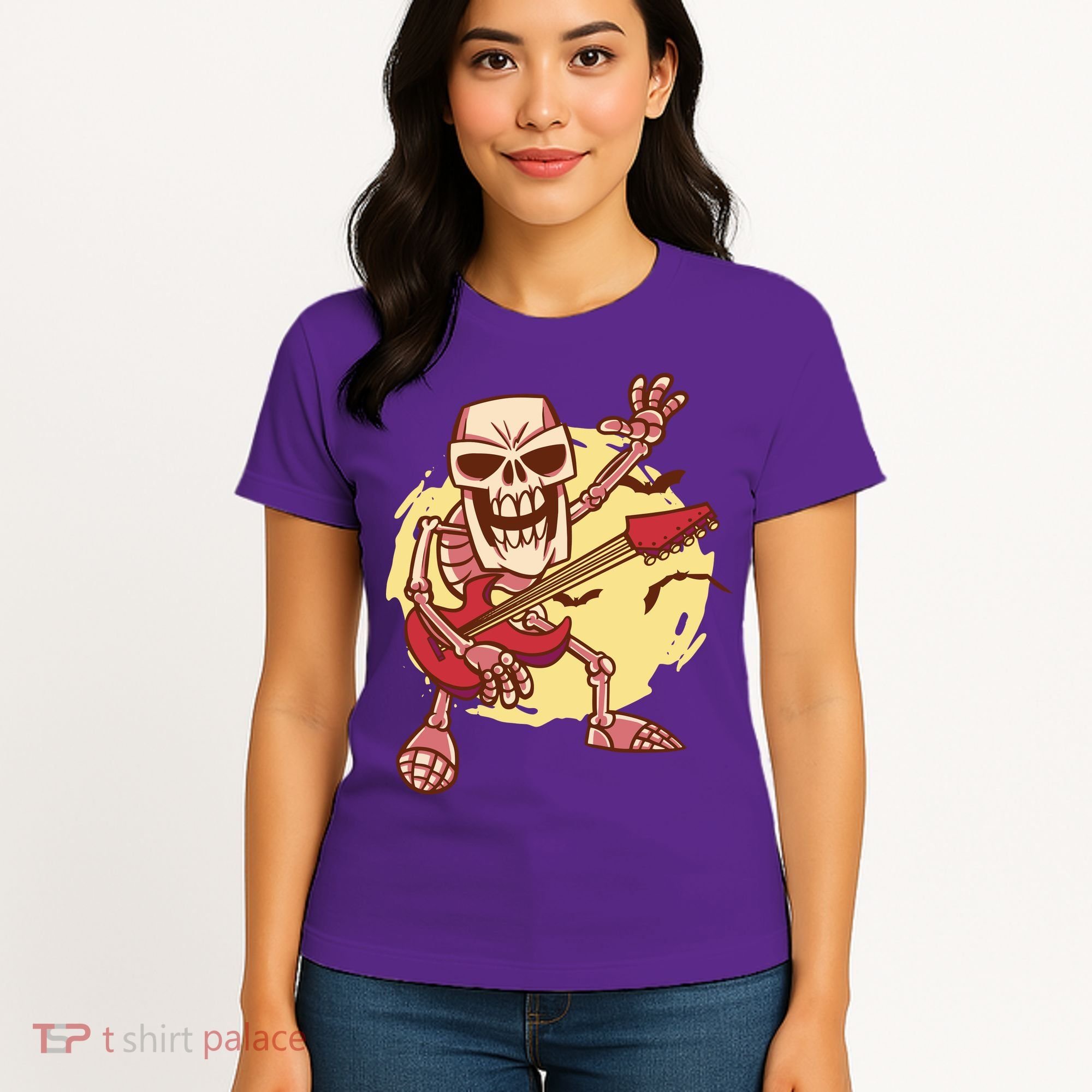 Skeleton Guitar Rock Women's T-Shirt