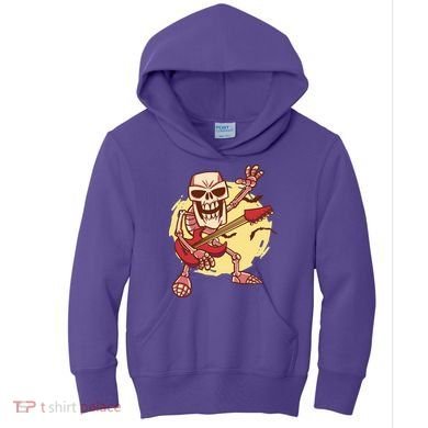 Skeleton Guitar Rock Kids Hoodie