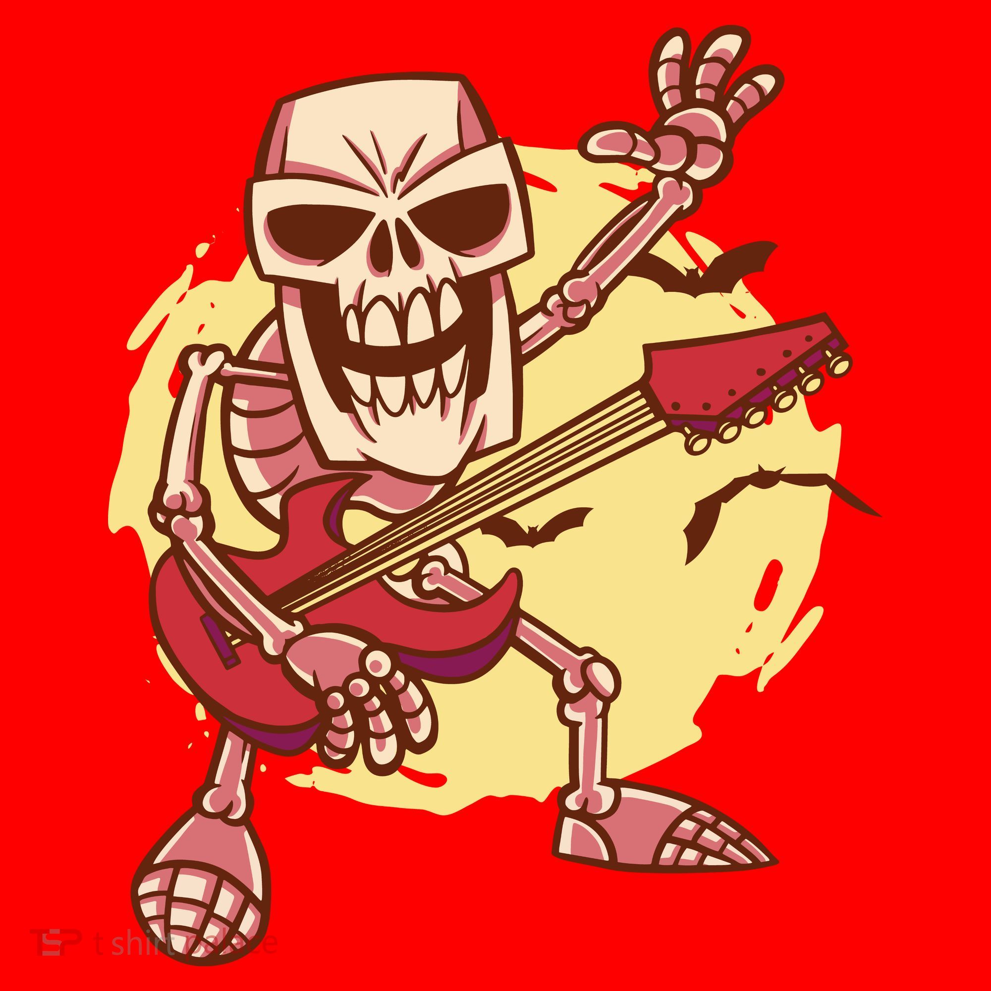 Skeleton Guitar Rock Santa Hat