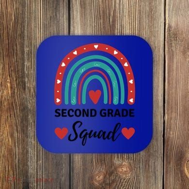 Second Grade Rocks Second Grade Squad Vibes Teacher Student Gift Coaster