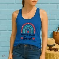 Second Grade Rocks Second Grade Squad Vibes Teacher Student Gift Women's Tank Top thumb 2