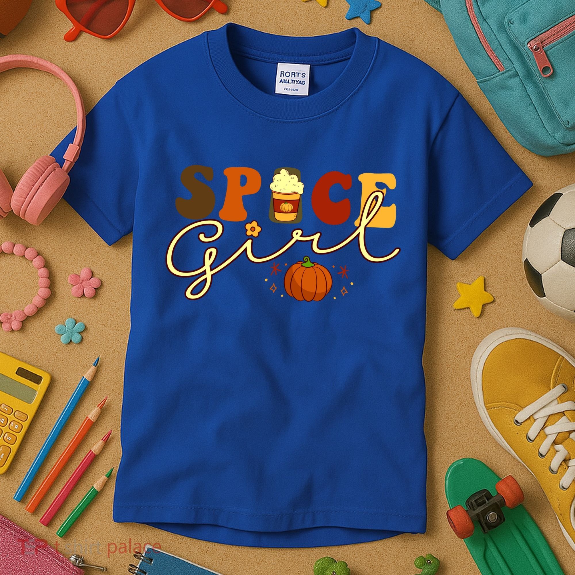 Spice Girl Retro Thankful Gift For Thanksgiving Kids T-Shirt