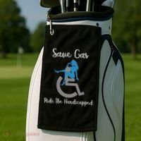 SAVE GAS RIDE THE Handicapped Golf Towel thumb 2