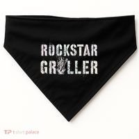 Summer Grilling Rockstar Griller Pit Dad Patio Meat Gangster USA-Made Doggie Bandana thumb 0