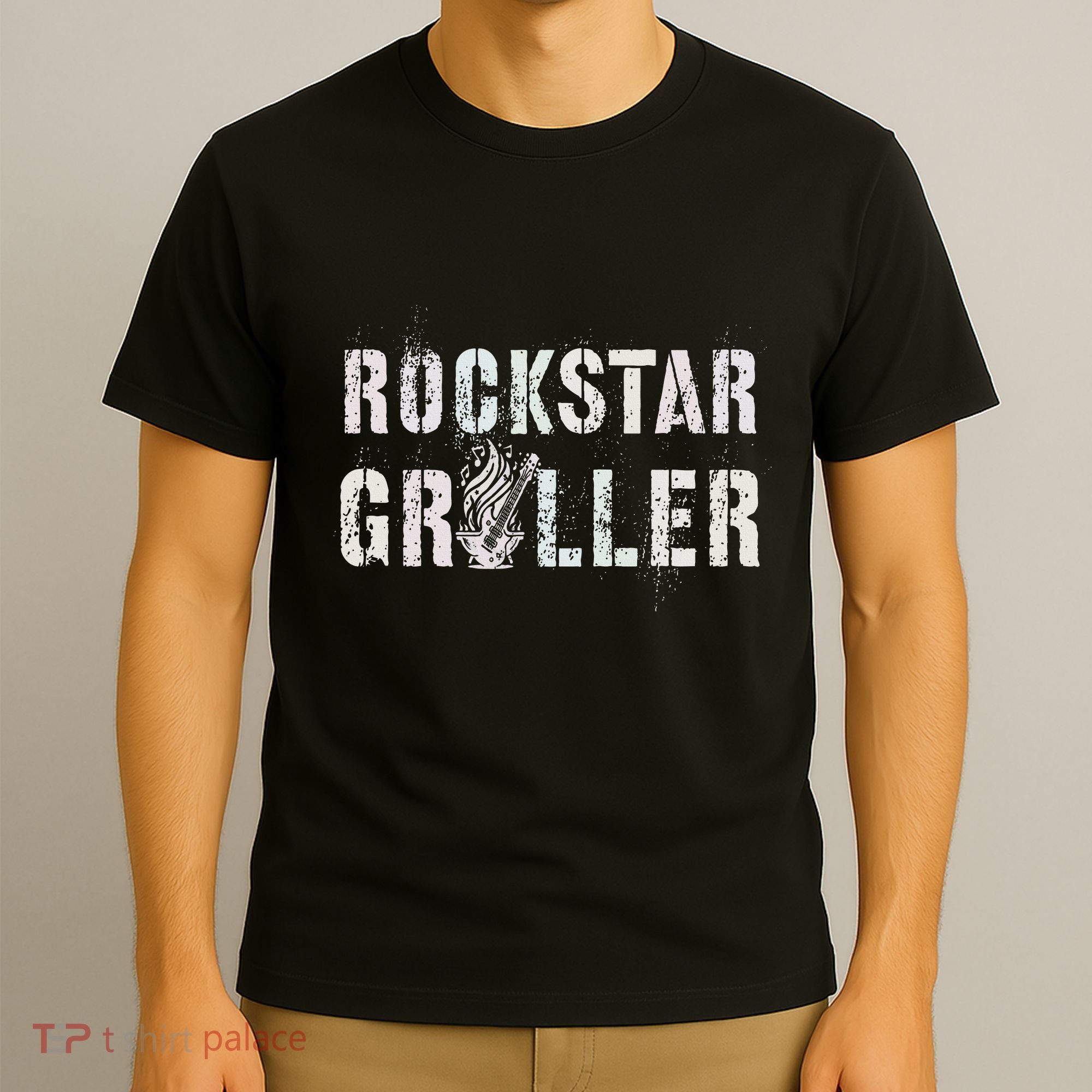 Summer Grilling Rockstar Griller Pit Dad Patio Meat Gangster T-Shirt