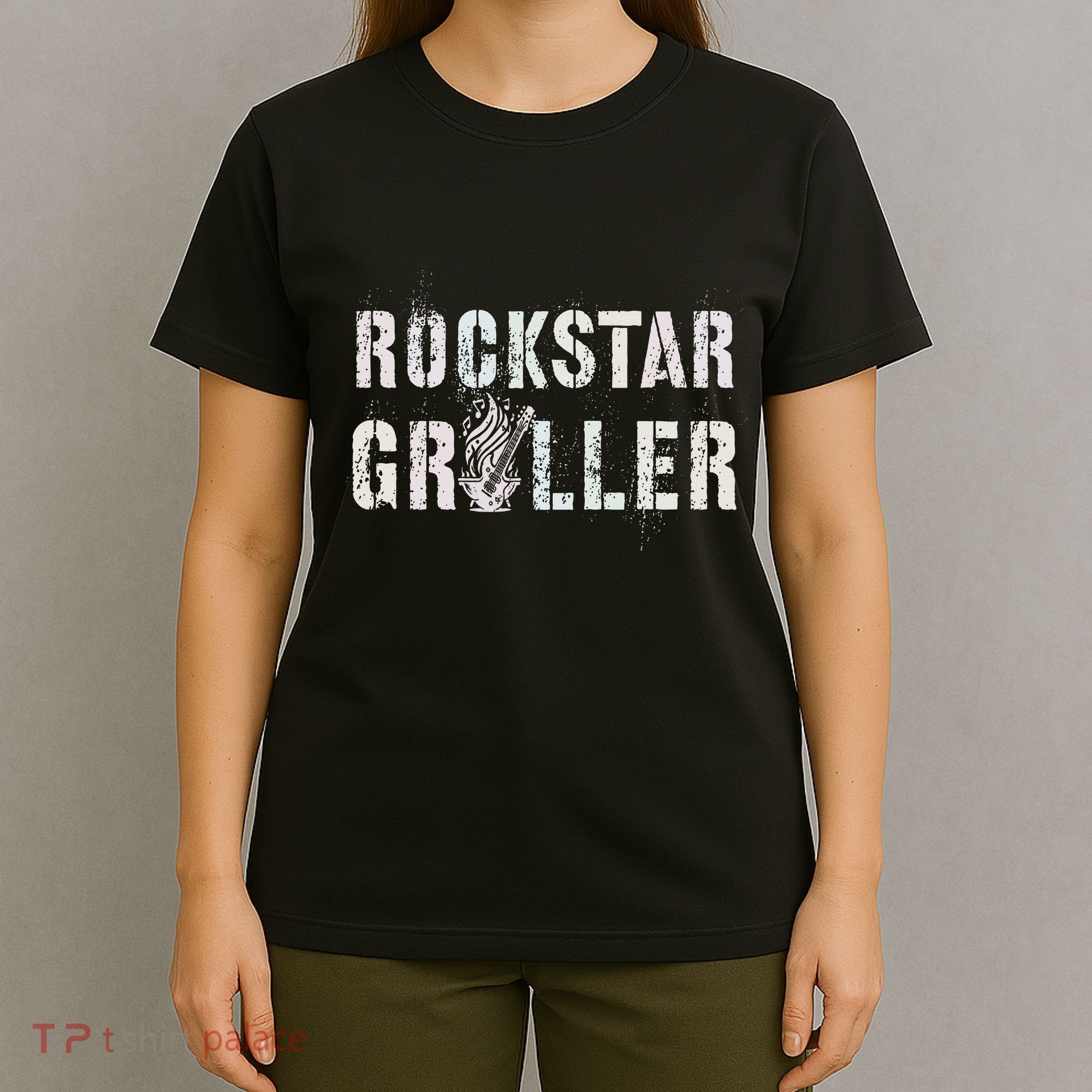 Summer Grilling Rockstar Griller Pit Dad Patio Meat Gangster T-Shirt