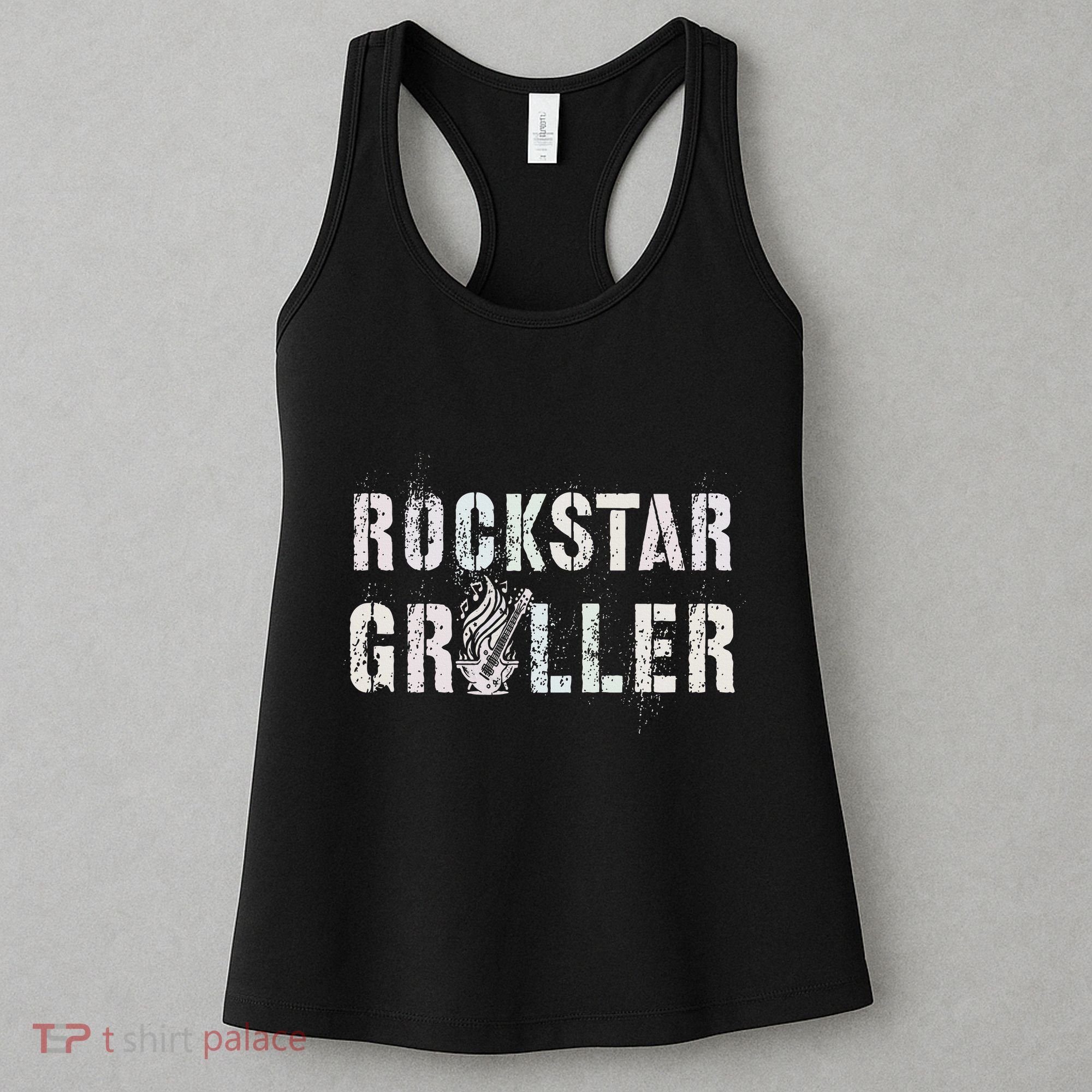 Summer Grilling Rockstar Griller Pit Dad Patio Meat Gangster Women's Tank Top