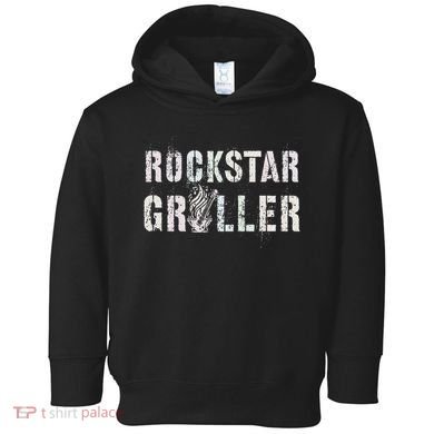 Summer Grilling Rockstar Griller Pit Dad Patio Meat Gangster Toddler Hoodie