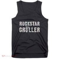 Summer Grilling Rockstar Griller Pit Dad Patio Meat Gangster Tank Top thumb 0