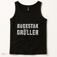 Summer Grilling Rockstar Griller Pit Dad Patio Meat Gangster Tank Top thumb 2