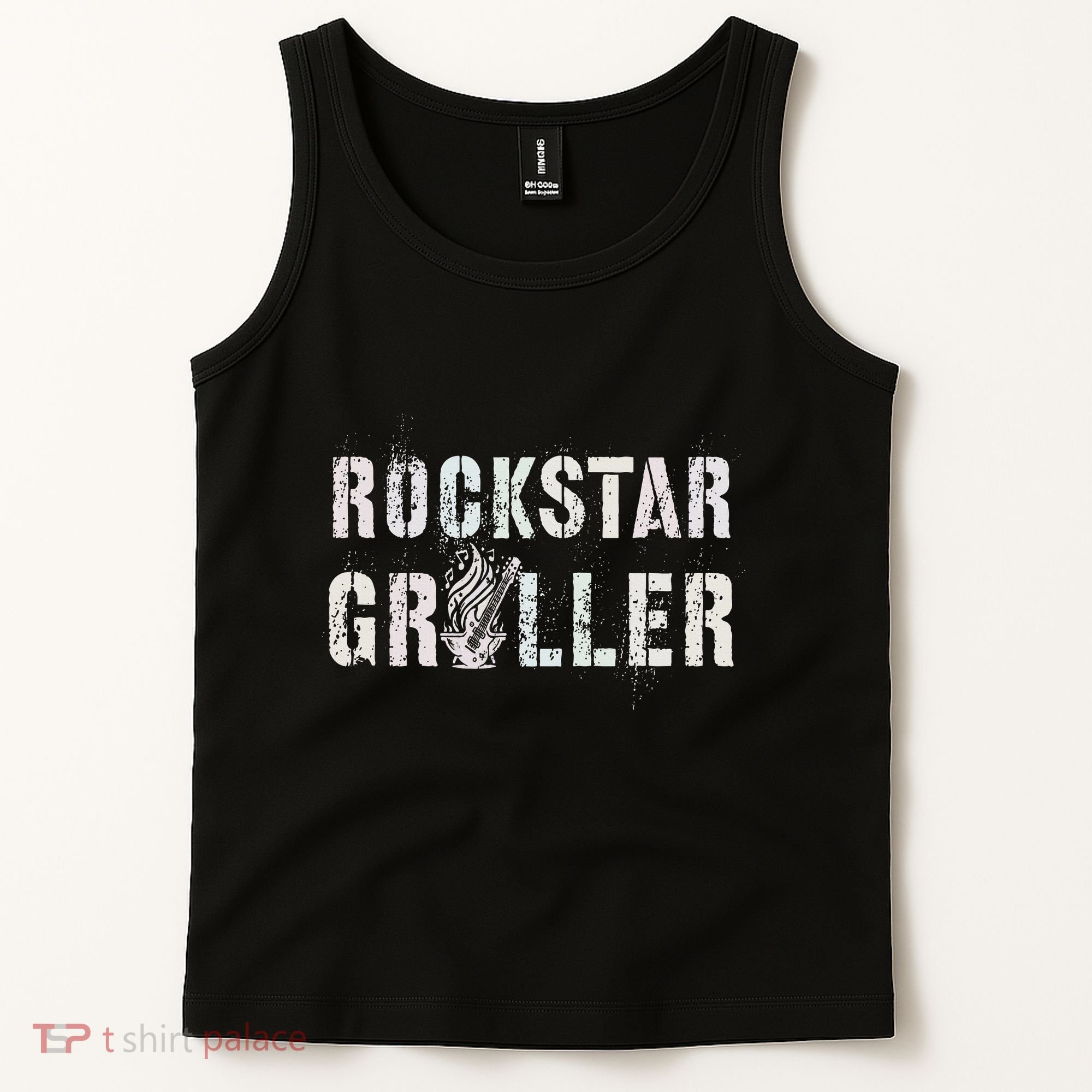 Summer Grilling Rockstar Griller Pit Dad Patio Meat Gangster Tank Top