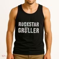 Summer Grilling Rockstar Griller Pit Dad Patio Meat Gangster Tank Top thumb 3