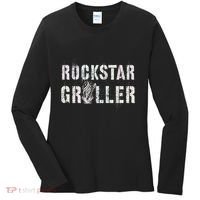Summer Grilling Rockstar Griller Pit Dad Patio Meat Gangster Women's Long Sleeve Shirt thumb 0