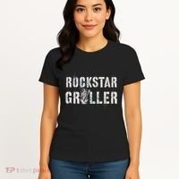Summer Grilling Rockstar Griller Pit Dad Patio Meat Gangster Women's T-Shirt thumb 4