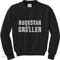 Summer Grilling Rockstar Griller Pit Dad Patio Meat Gangster Kids Sweatshirt thumb 0