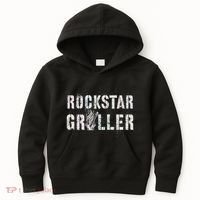 Summer Grilling Rockstar Griller Pit Dad Patio Meat Gangster Kids Hoodie thumb 0