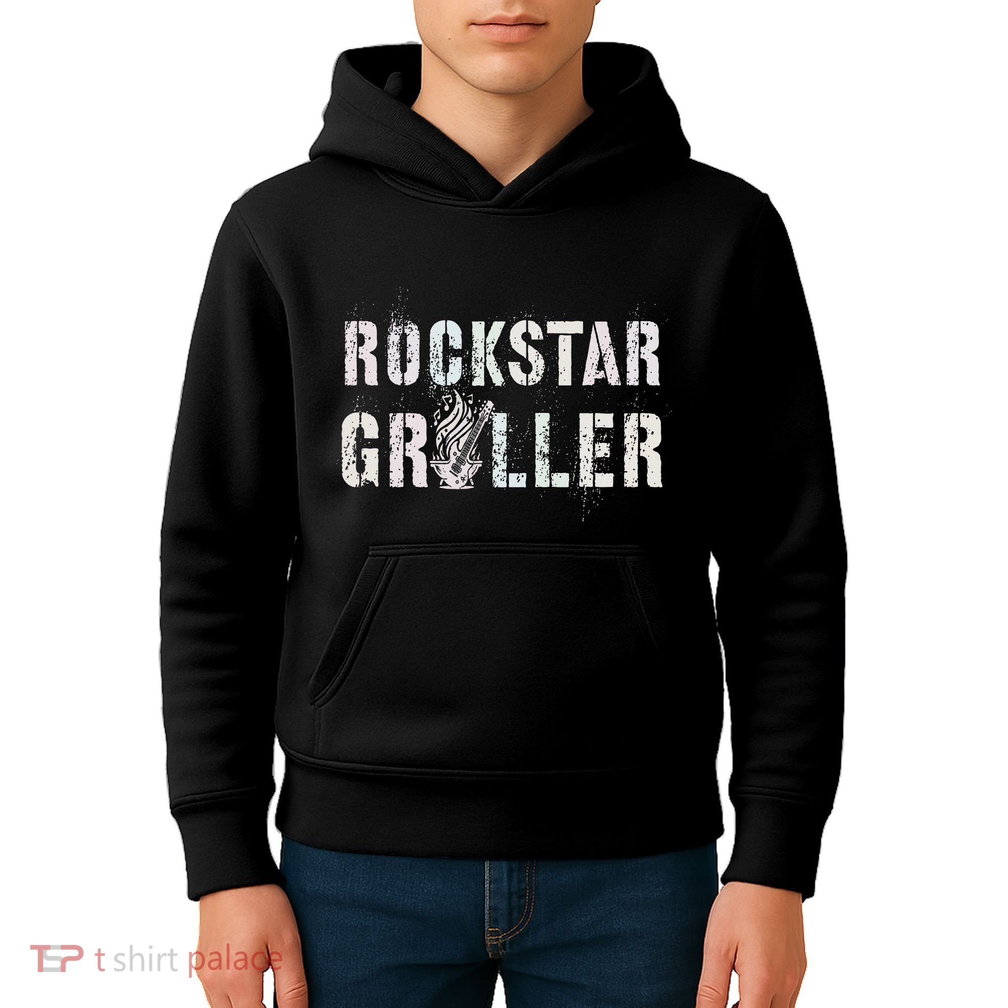 Summer Grilling Rockstar Griller Pit Dad Patio Meat Gangster Kids Hoodie