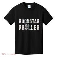 Summer Grilling Rockstar Griller Pit Dad Patio Meat Gangster Kids T-Shirt thumb 0