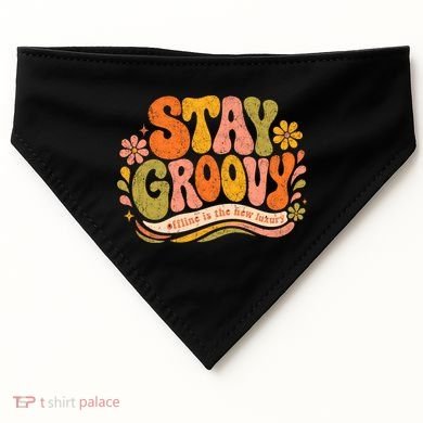 Stay Groovy Retro USA-Made Doggie Bandana