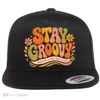 Stay Groovy Retro Flat Bill Trucker Hat thumb 0