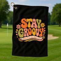 Stay Groovy Retro Golf Towel thumb 1