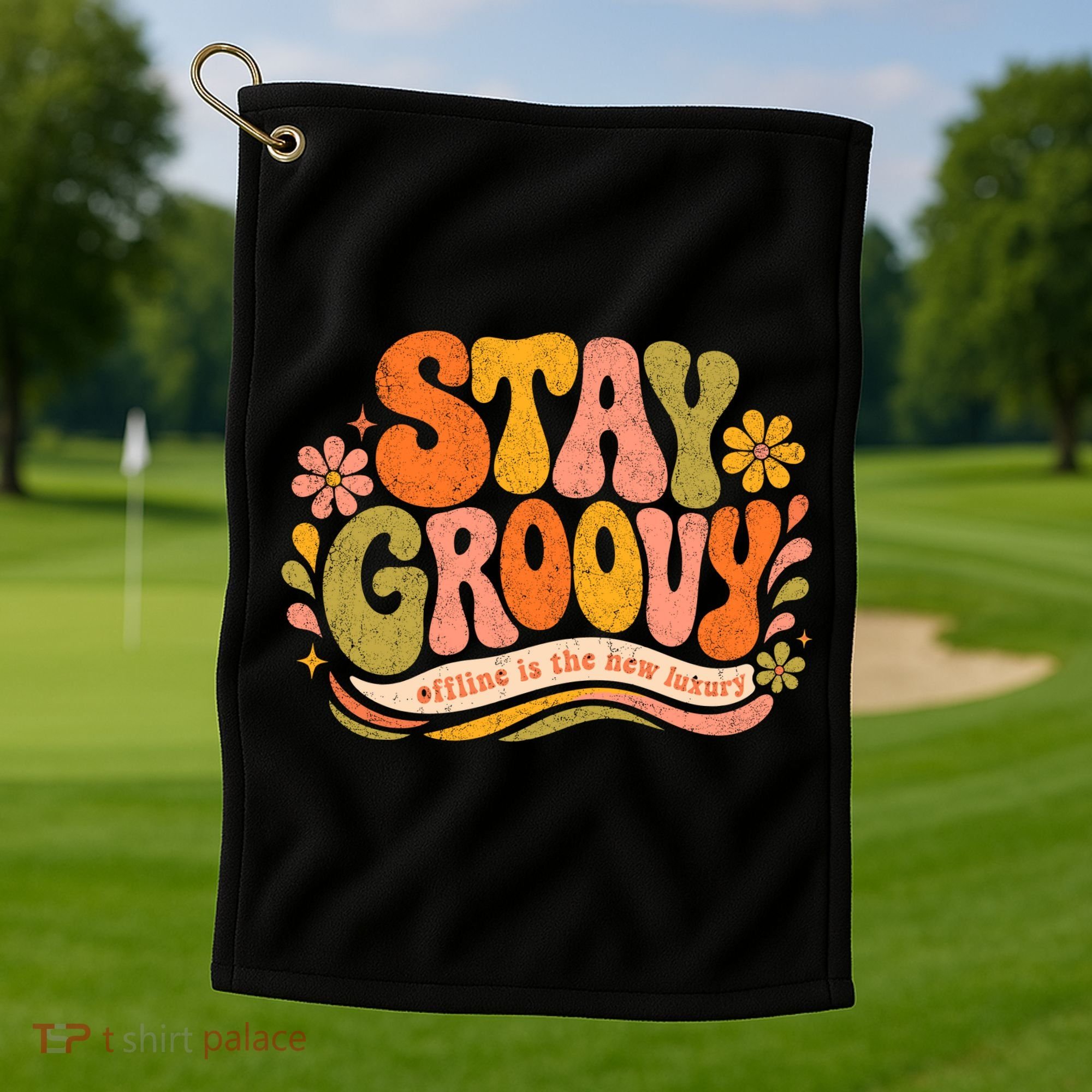 Stay Groovy Retro Golf Towel