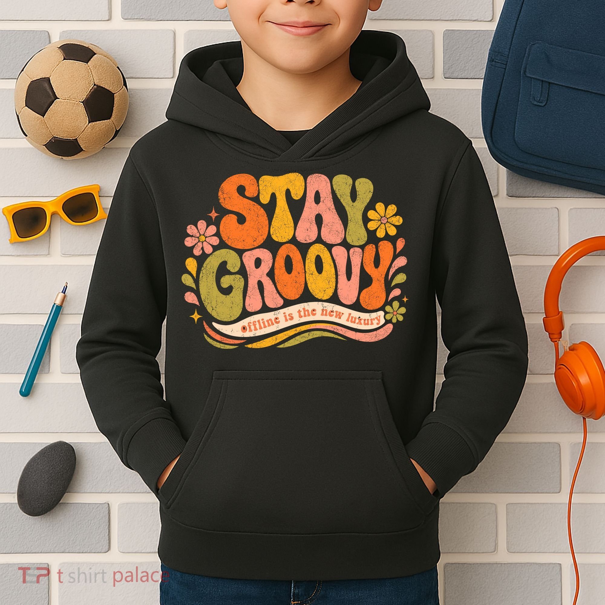Stay Groovy Retro Kids Hoodie
