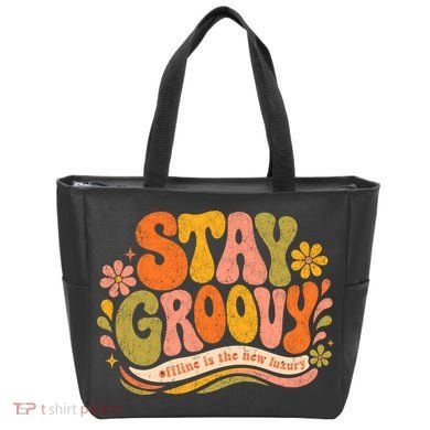 Stay Groovy Retro Tote Bag